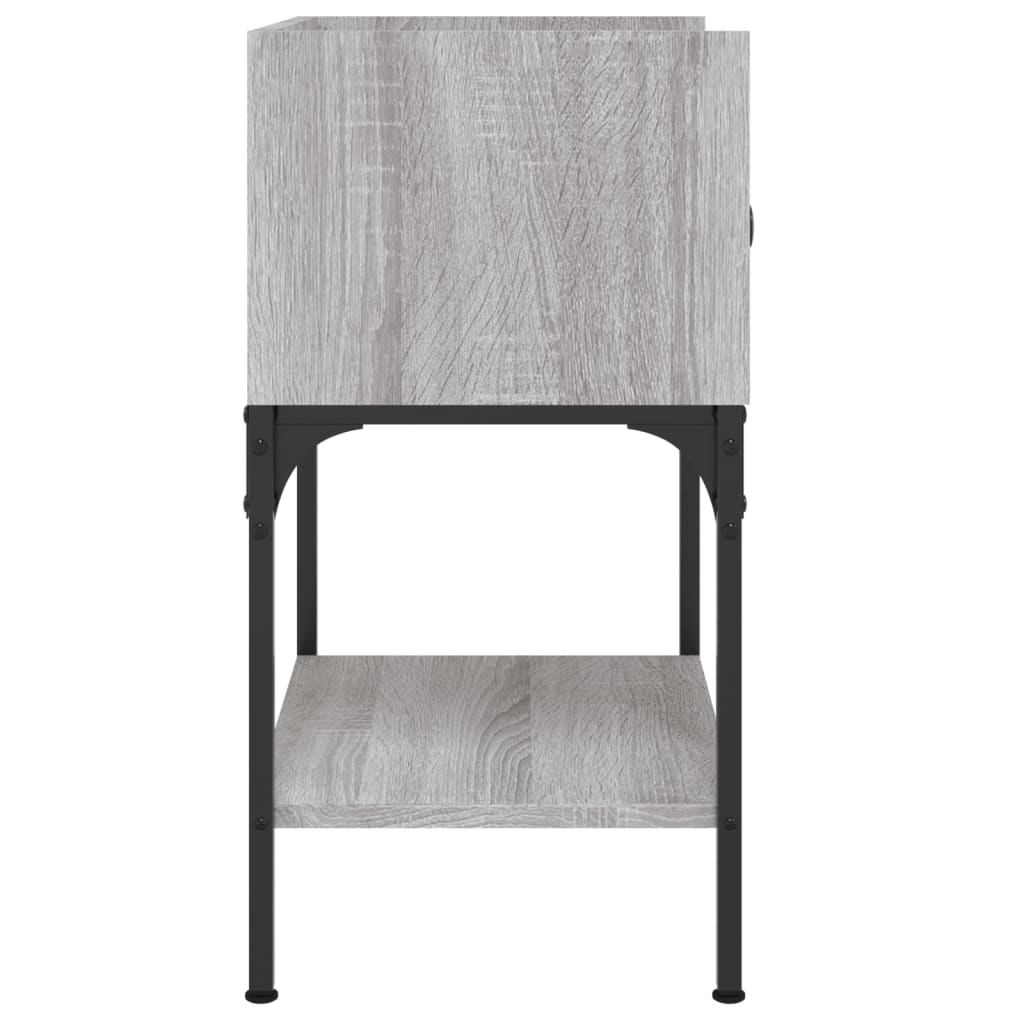 vidaXL Mesitas noche 2 uds madera ingeniería gris Sonoma 40,5x31x60 cm