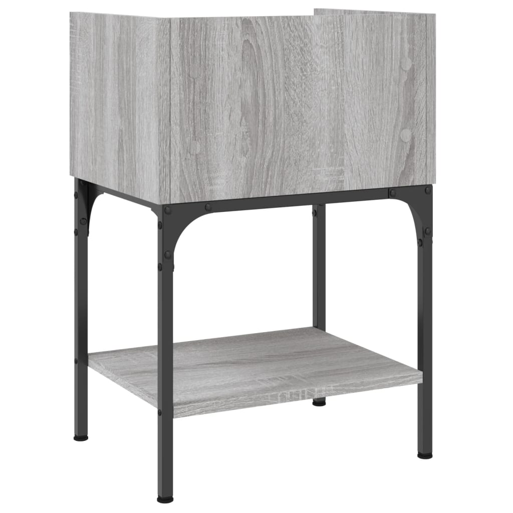 vidaXL Mesitas noche 2 uds madera ingeniería gris Sonoma 40,5x31x60 cm