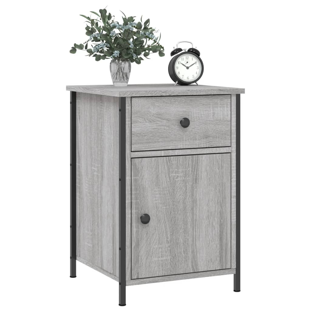 vidaXL Mesita de noche madera contrachapada gris Sonoma 40x42x60 cm