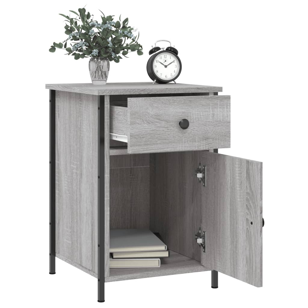 vidaXL Mesita de noche madera contrachapada gris Sonoma 40x42x60 cm