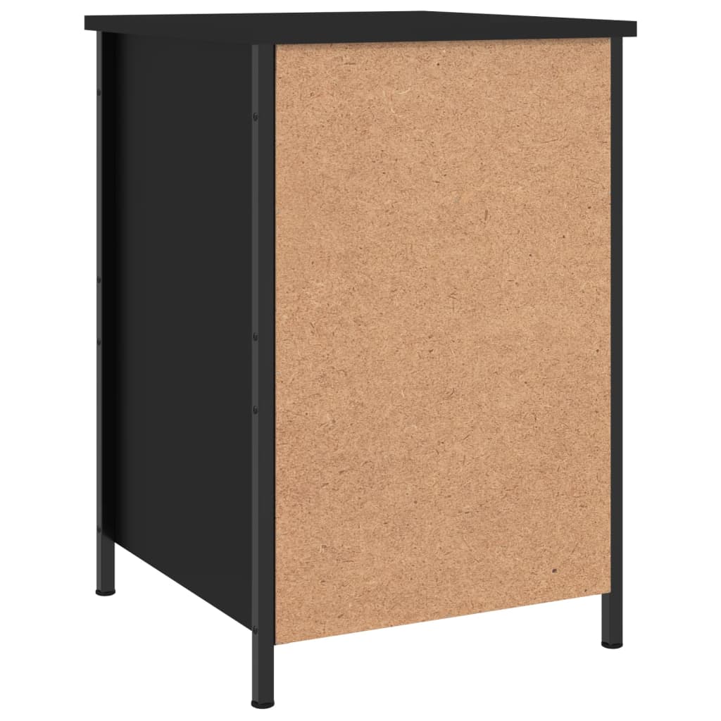 vidaXL Mesitas de noche 2 uds madera contrachapada negro 40x42x60 cm