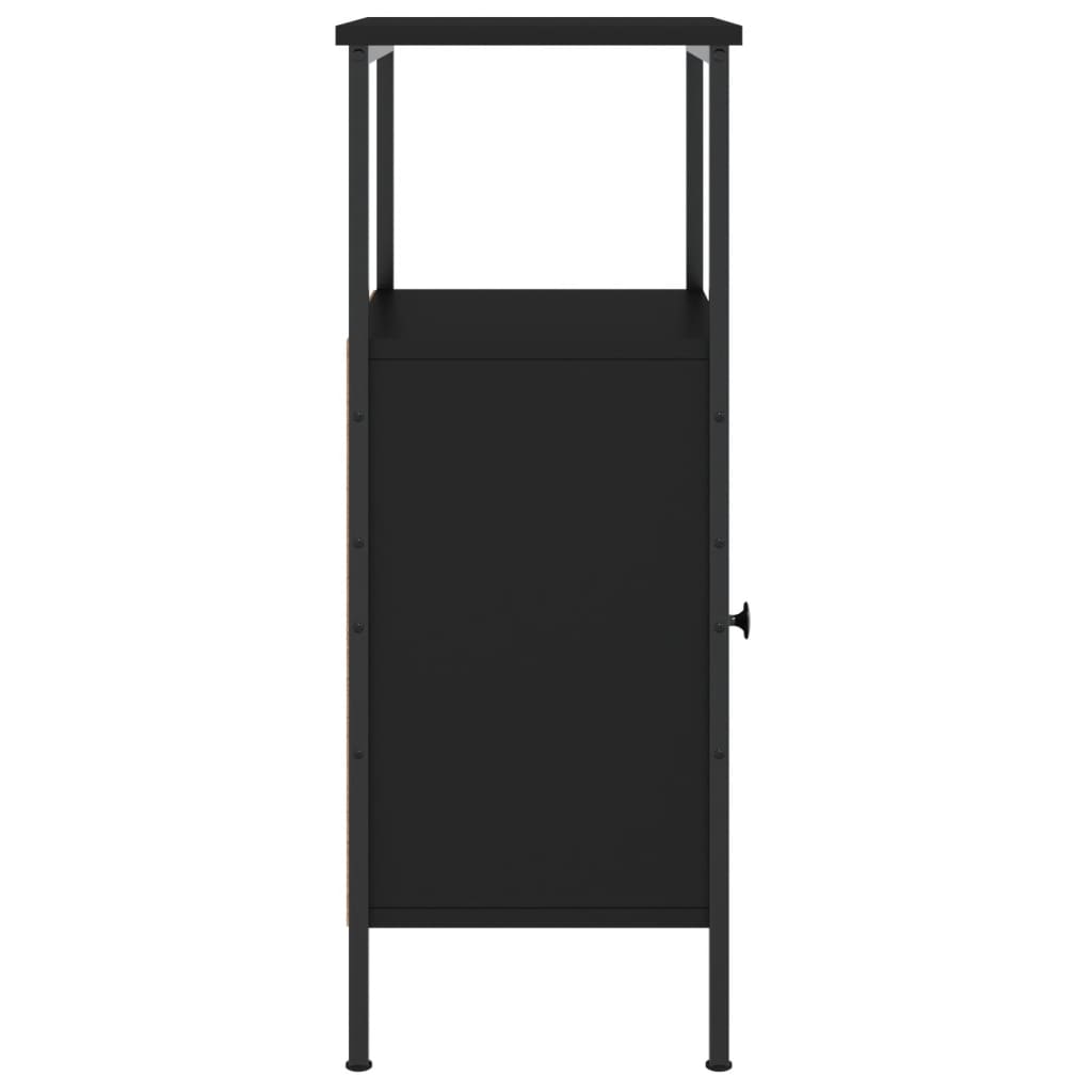 vidaXL Mesitas de noche 2 uds madera de ingeniería negro 41x31x80 cm