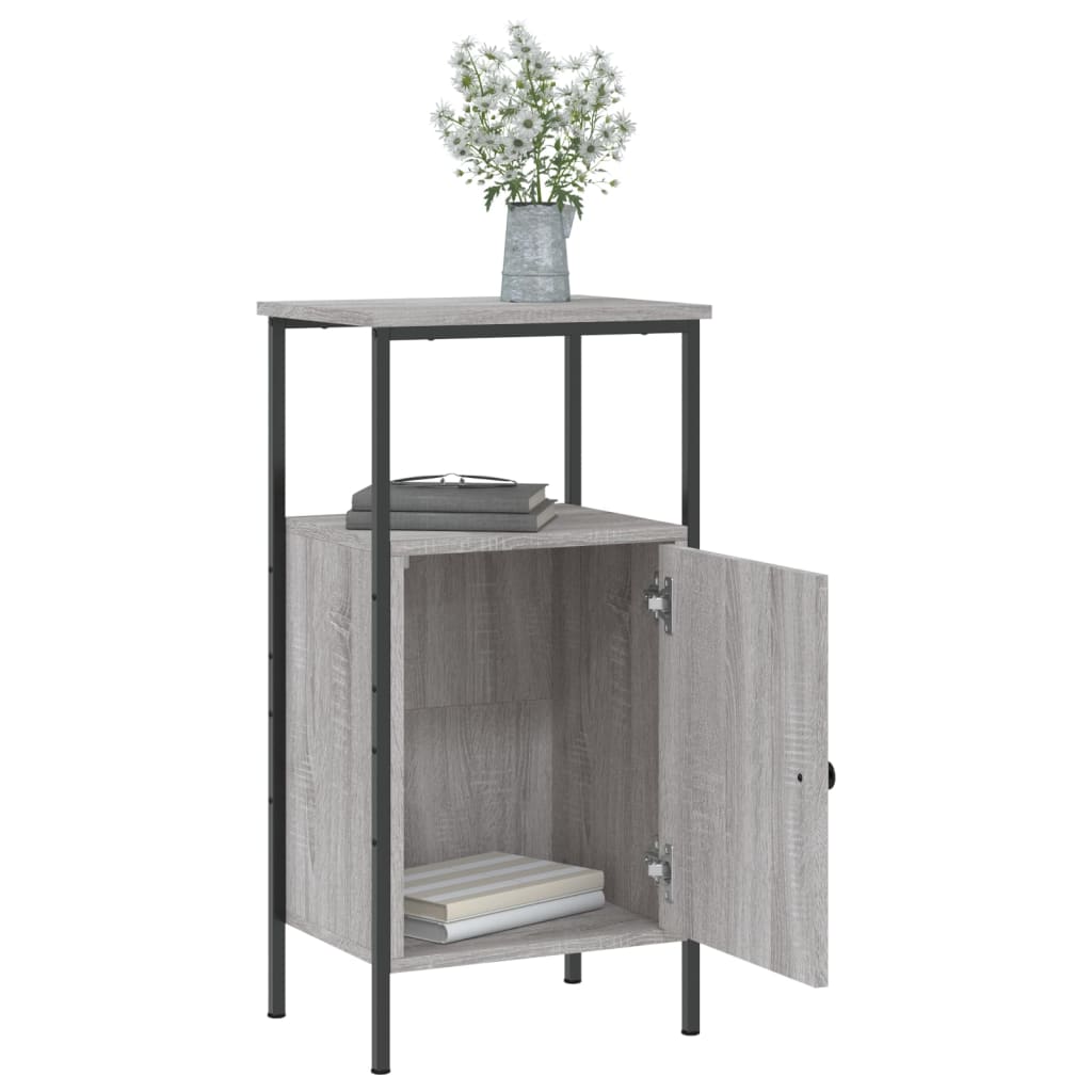 vidaXL Mesitas de noche 2 uds madera ingeniería gris Sonoma 41x31x80cm