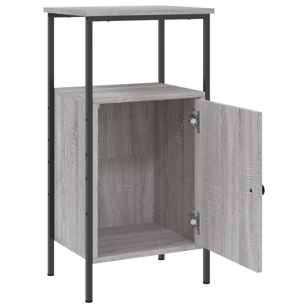 vidaXL Mesitas de noche 2 uds madera ingeniería gris Sonoma 41x31x80cm