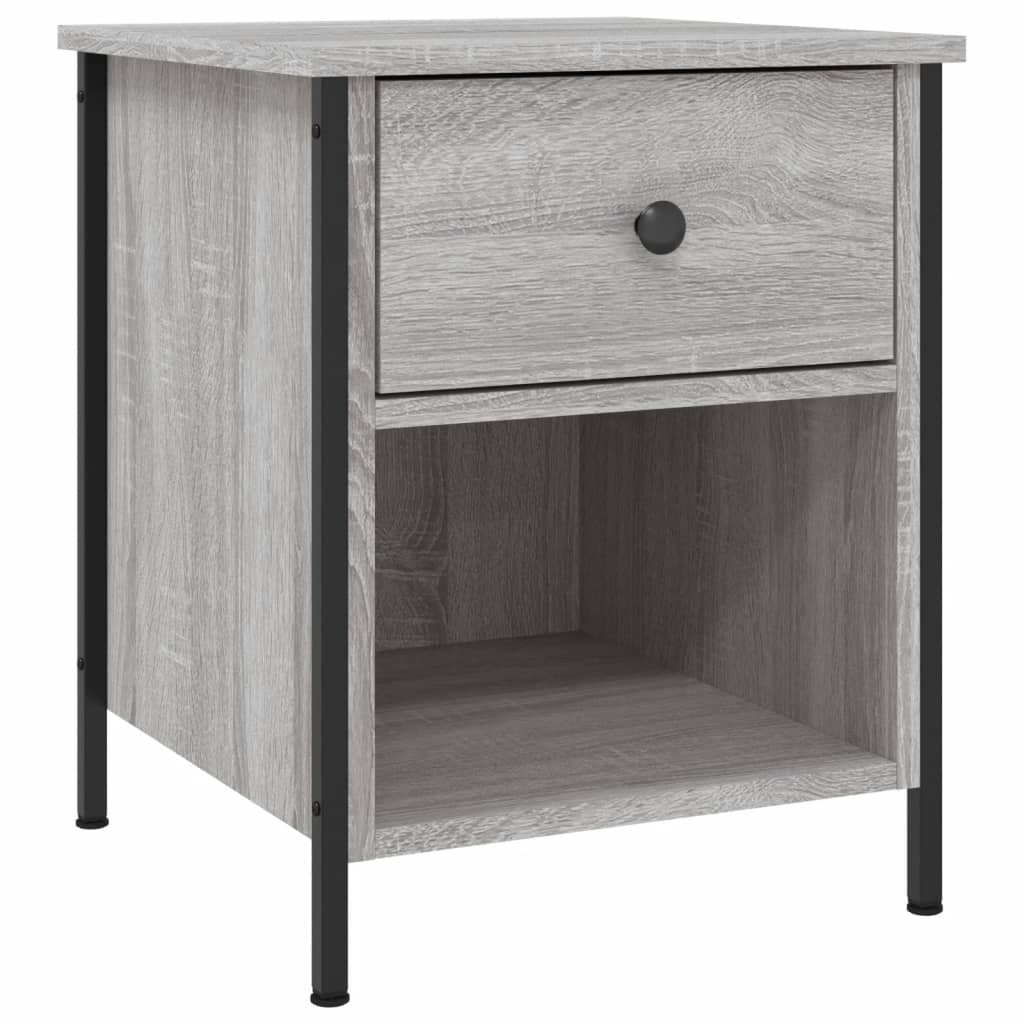 vidaXL Mesita de noche 2 uds madera ingeniería gris Sonoma 40x42x50 cm