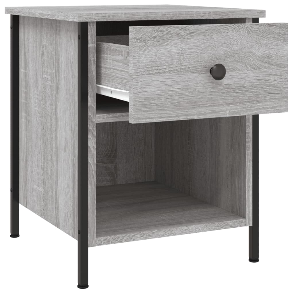 vidaXL Mesita de noche 2 uds madera ingeniería gris Sonoma 40x42x50 cm