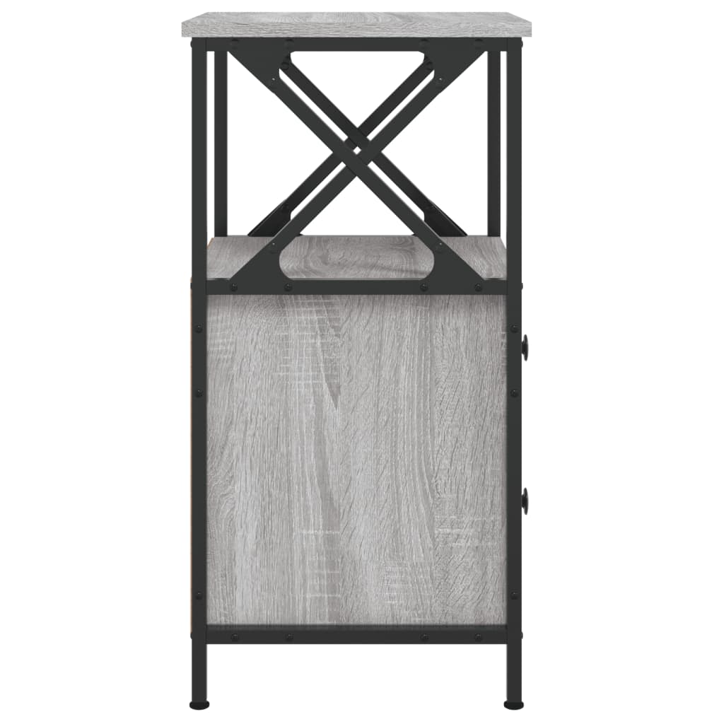 vidaXL Mesita de noche madera de ingeniería gris Sonoma 34x35,5x70 cm