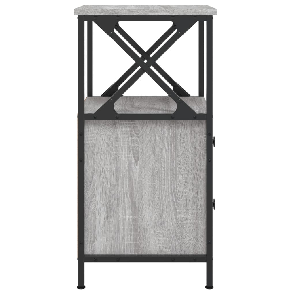 vidaXL Mesitas noche 2 uds madera ingeniería gris Sonoma 34x35,5x70 cm