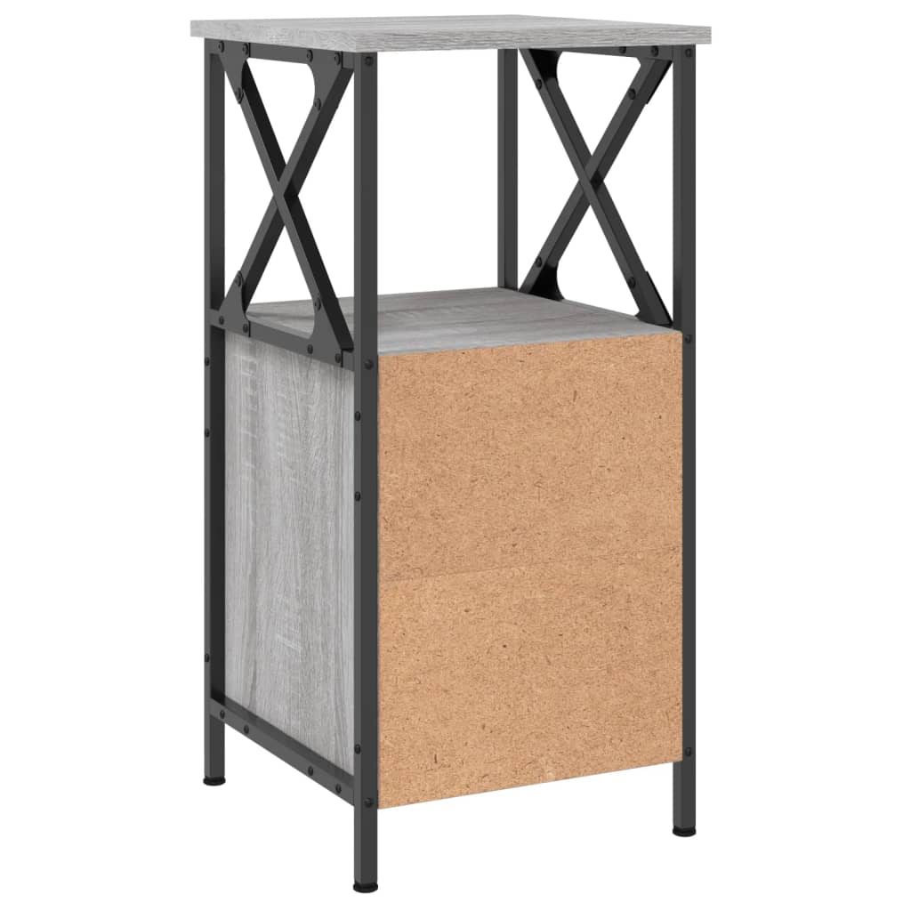 vidaXL Mesitas noche 2 uds madera ingeniería gris Sonoma 34x35,5x70 cm