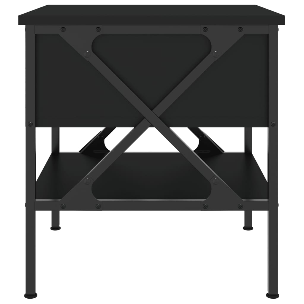 vidaXL Mesitas de noche 2 uds madera de ingeniería negro 40x42x45 cm