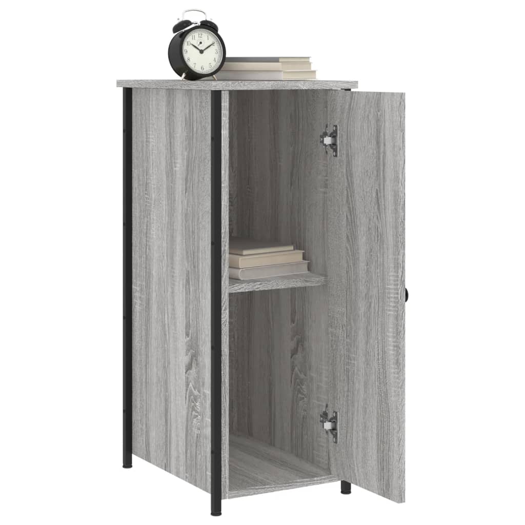 vidaXL Mesitas noche 2 uds madera ingeniería gris Sonoma 32x42x80 cm