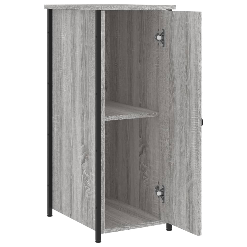 vidaXL Mesitas noche 2 uds madera ingeniería gris Sonoma 32x42x80 cm