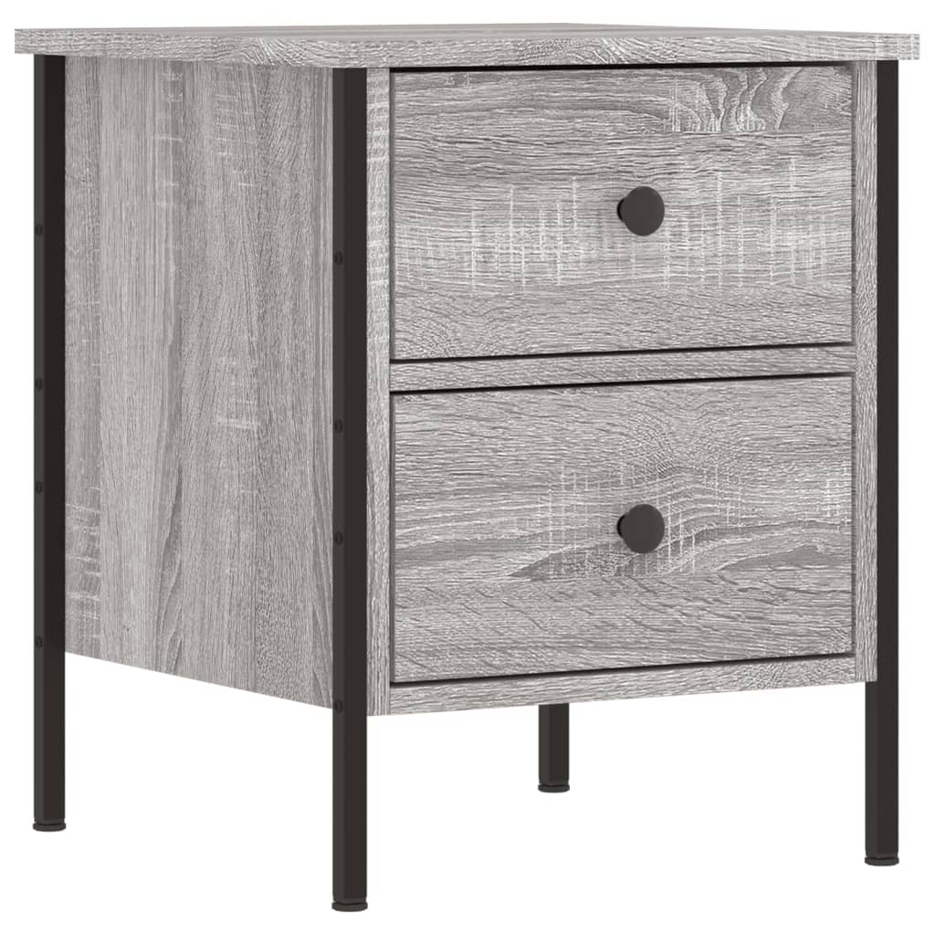 vidaXL Mesita de noche 2 uds madera ingeniería gris Sonoma 40x42x50 cm