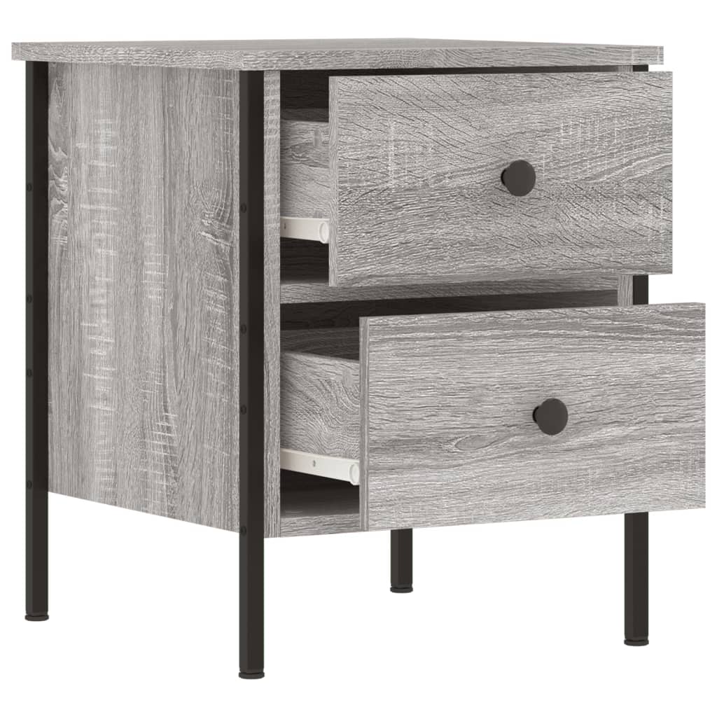 vidaXL Mesita de noche 2 uds madera ingeniería gris Sonoma 40x42x50 cm