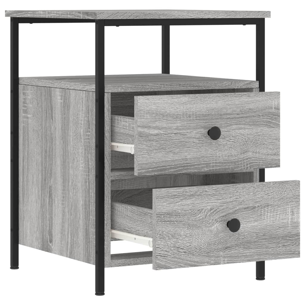 vidaXL Mesitas noche 2 uds madera ingeniería gris Sonoma 44x45x60 cm