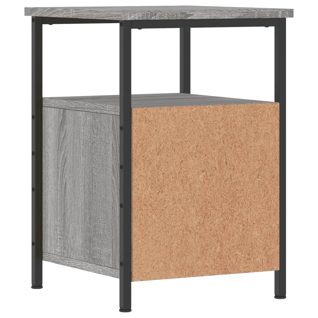 vidaXL Mesitas noche 2 uds madera ingeniería gris Sonoma 34x35,5x50 cm