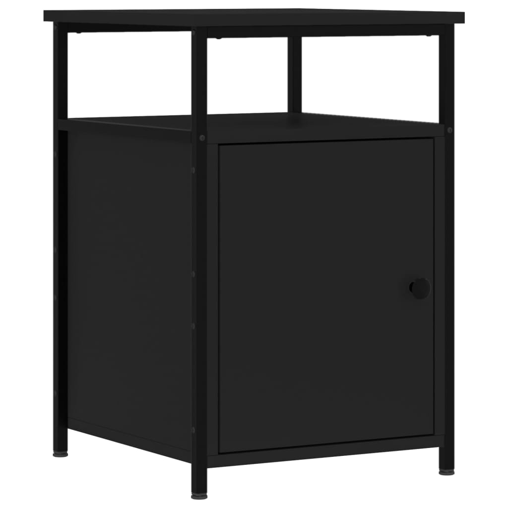 vidaXL Mesita de noche madera contrachapada negro 40x42x60 cm