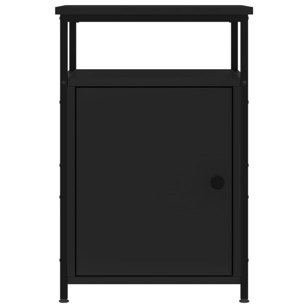 vidaXL Mesita de noche madera contrachapada negro 40x42x60 cm