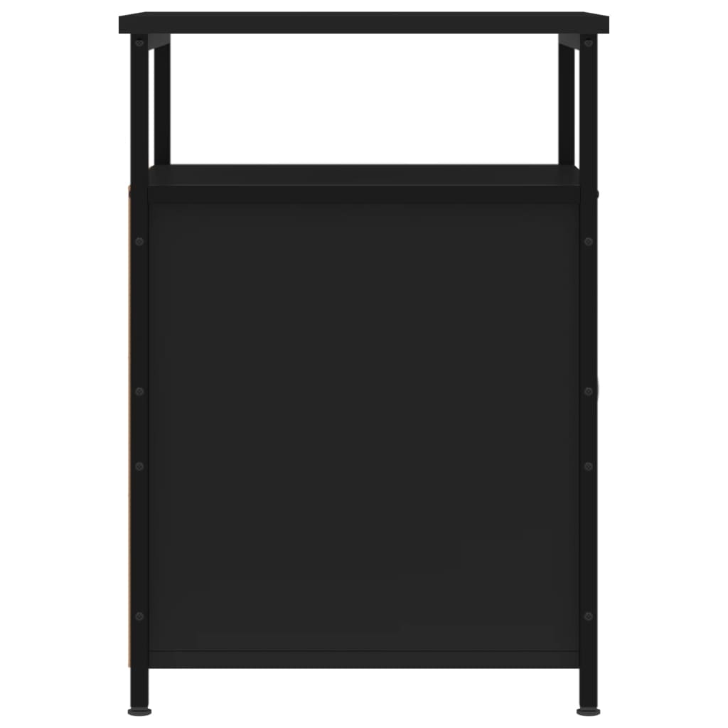 vidaXL Mesita de noche madera contrachapada negro 40x42x60 cm