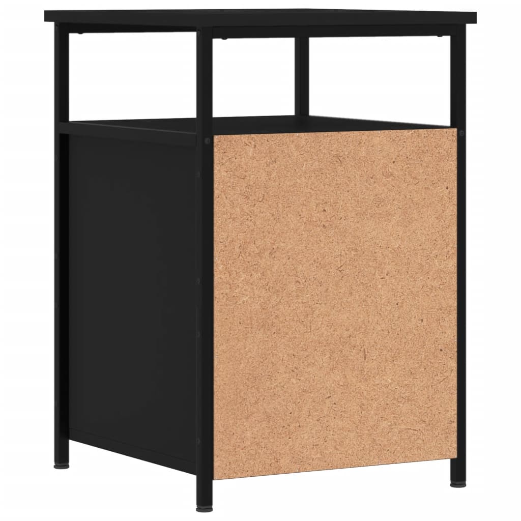 vidaXL Mesita de noche madera contrachapada negro 40x42x60 cm