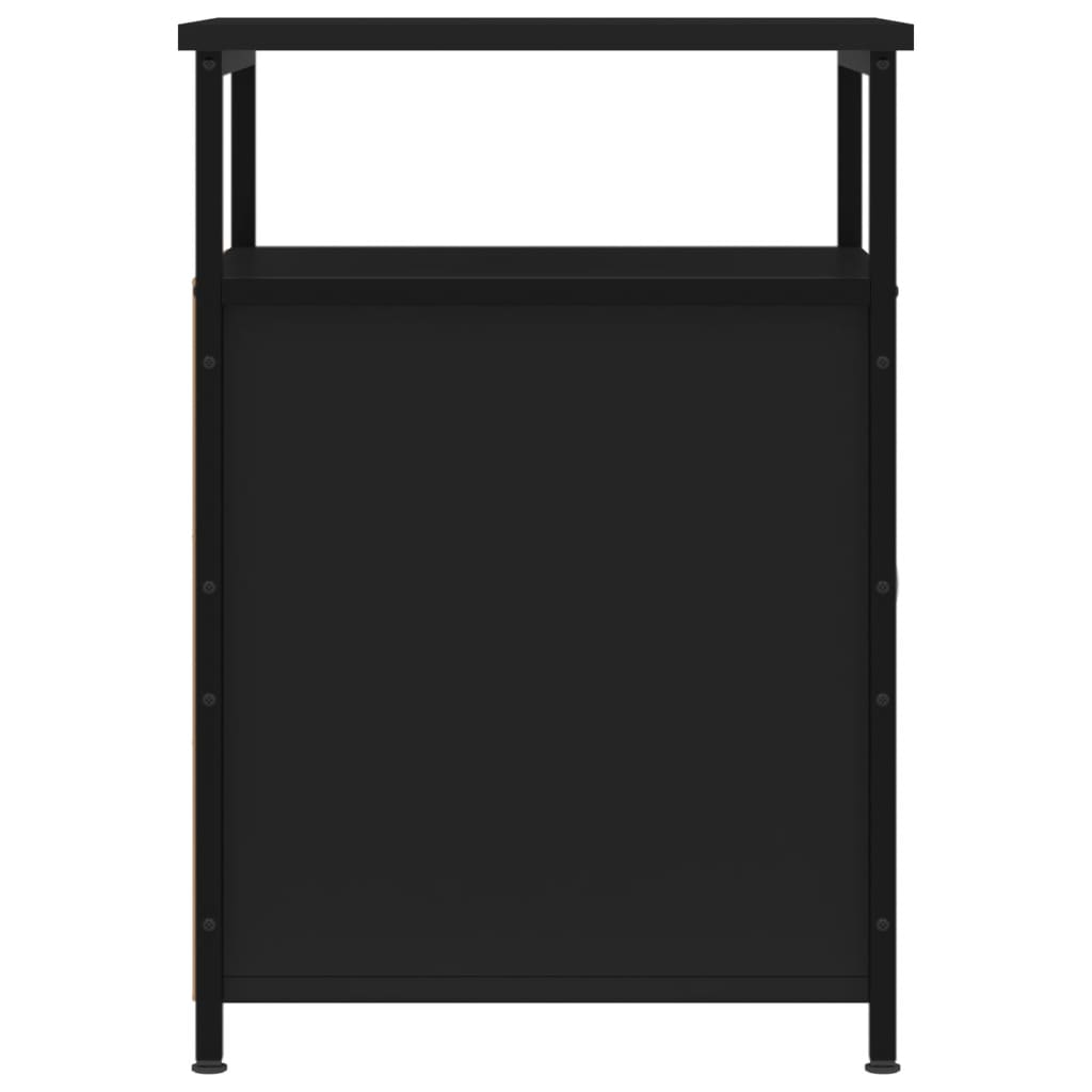 vidaXL Mesitas de noche 2 uds madera contrachapada negro 40x42x60 cm