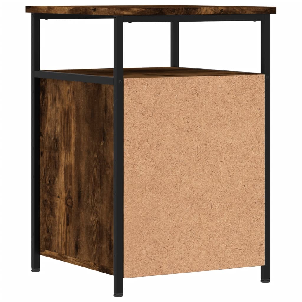 vidaXL Mesitas noche 2 uds madera contrachapada roble humo 40x42x60 cm