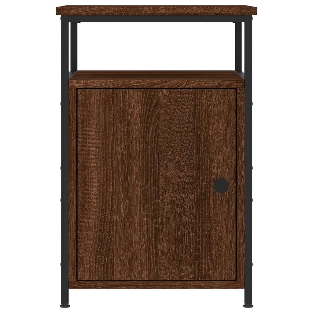 vidaXL Mesita de noche madera contrachapada marrón roble 40x42x60 cm