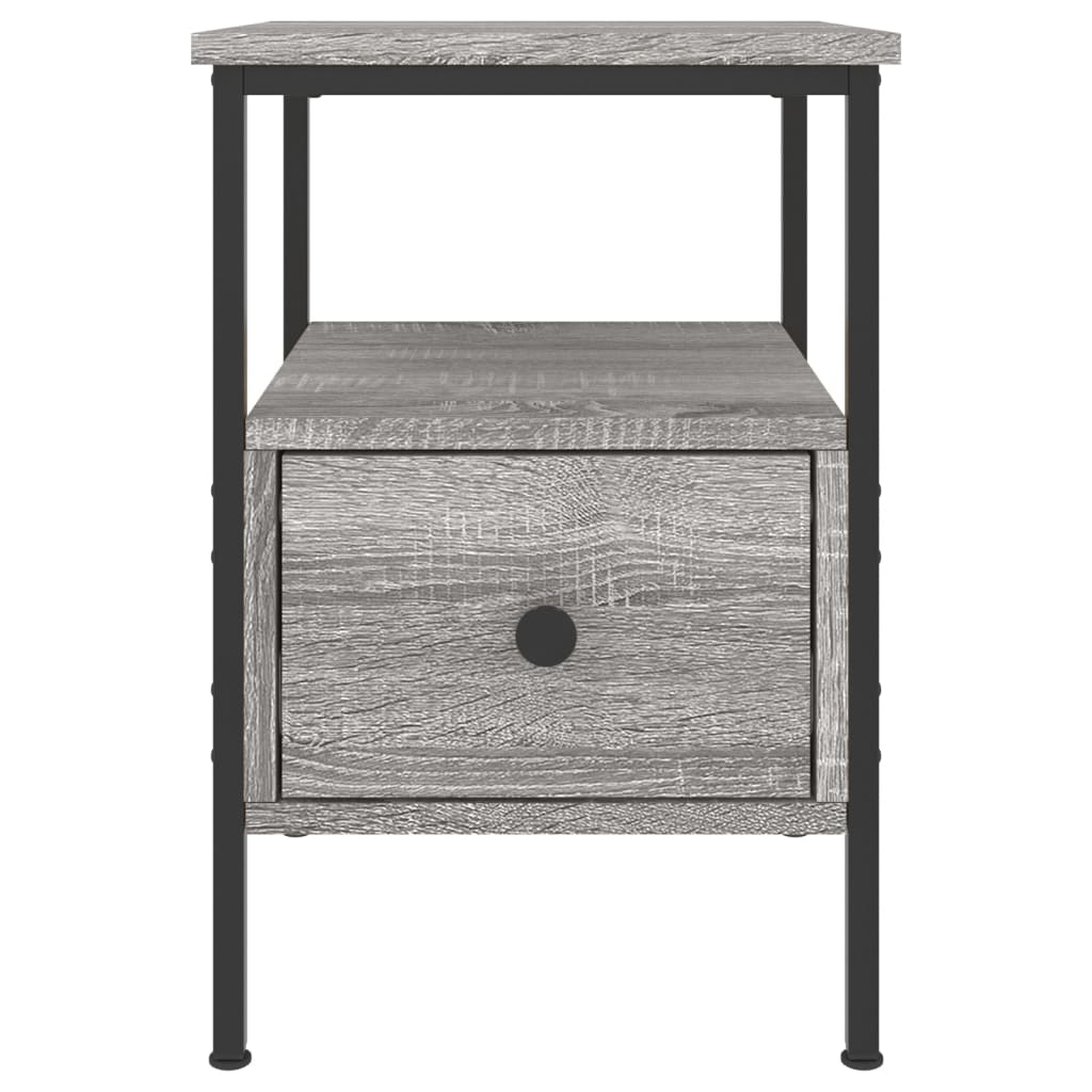 vidaXL Mesitas noche 2 uds madera ingeniería gris Sonoma 34x36x50 cm