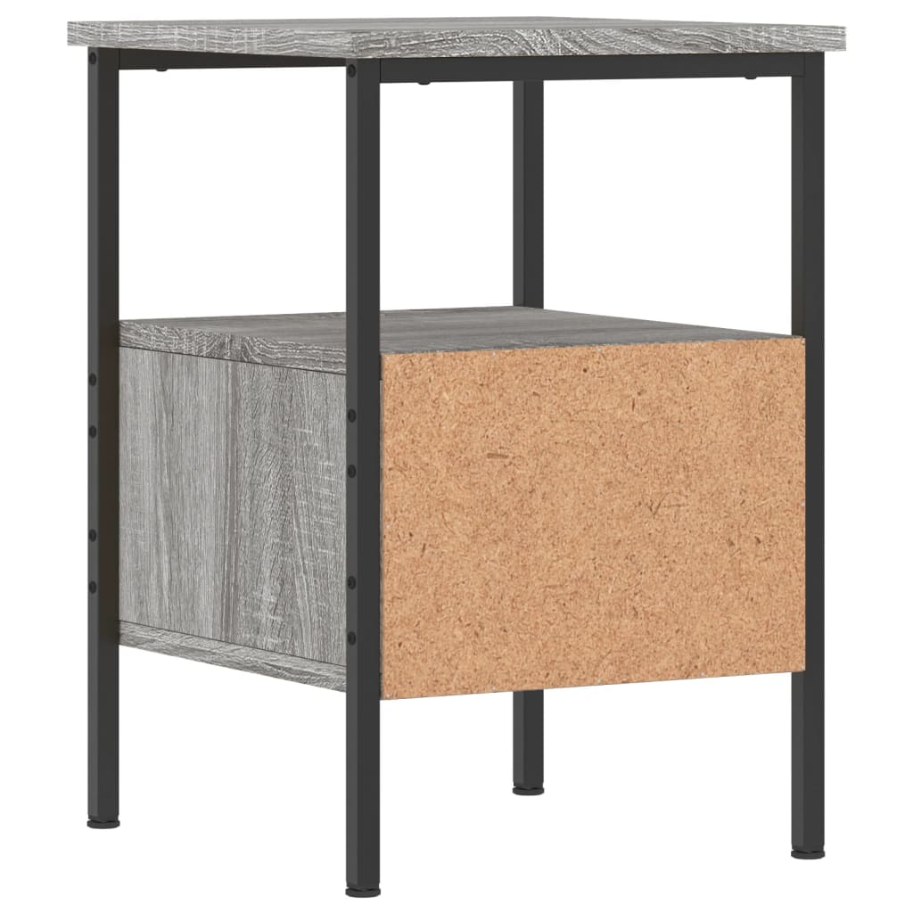 vidaXL Mesitas noche 2 uds madera ingeniería gris Sonoma 34x36x50 cm