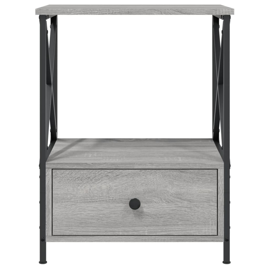 vidaXL Mesita de noche 2 uds madera ingeniería gris Sonoma 50x41x65 cm