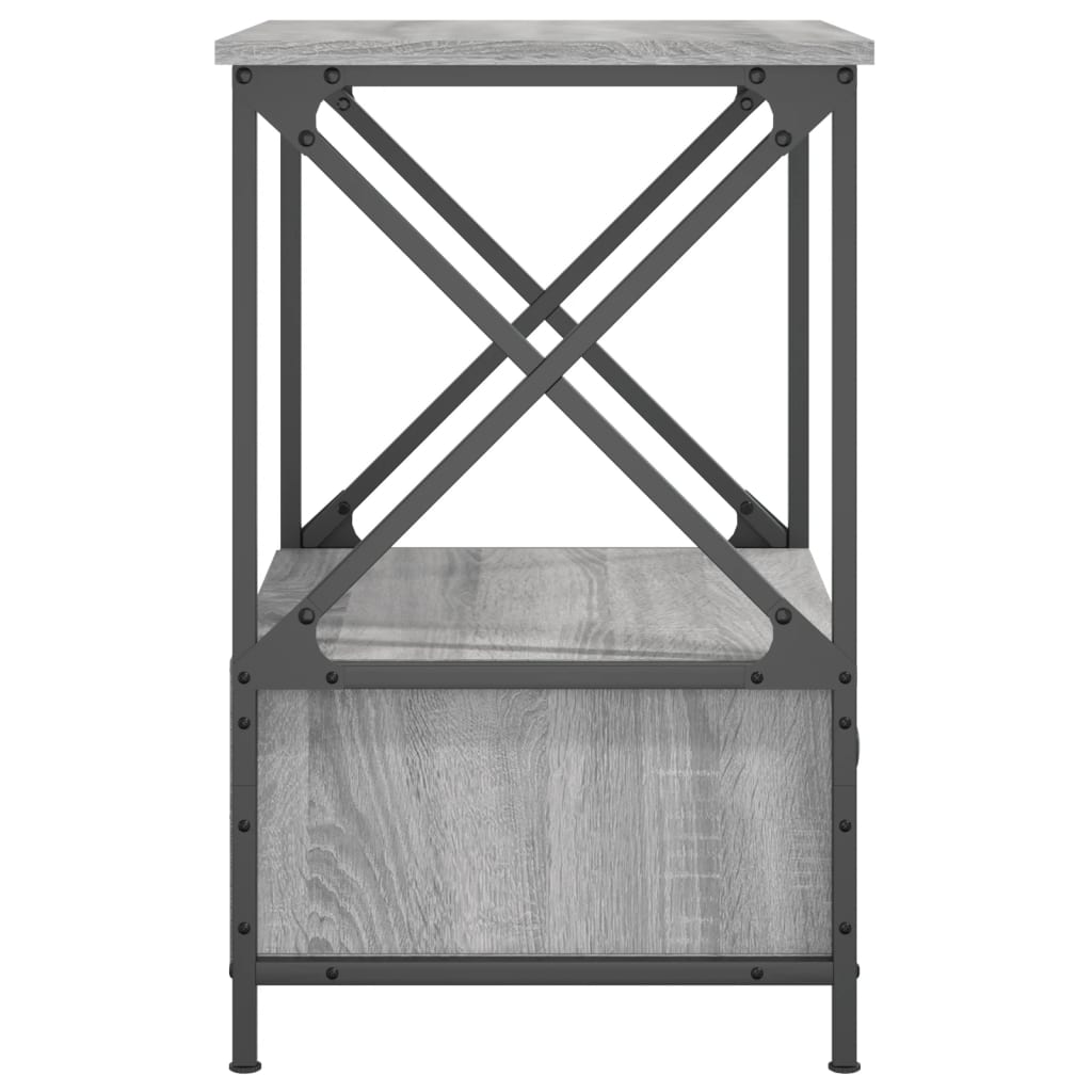 vidaXL Mesita de noche 2 uds madera ingeniería gris Sonoma 50x41x65 cm