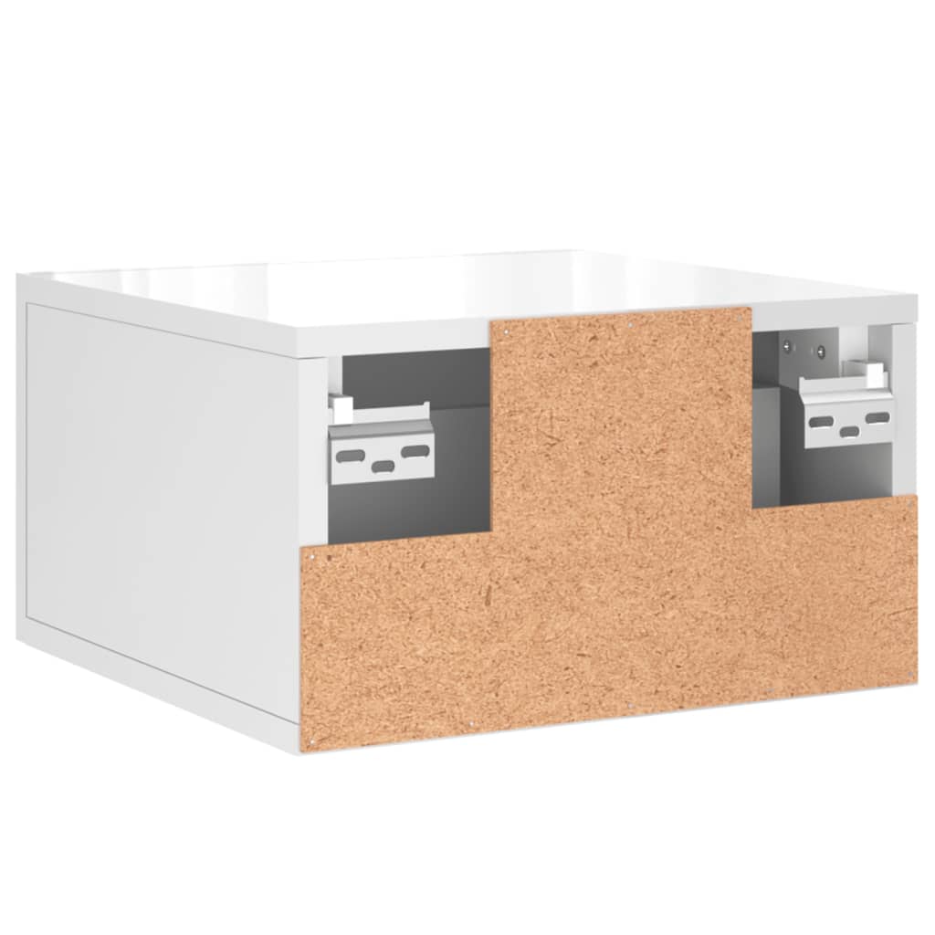 vidaXL Mesita de noche de pared blanco brillo 35x35x20 cm