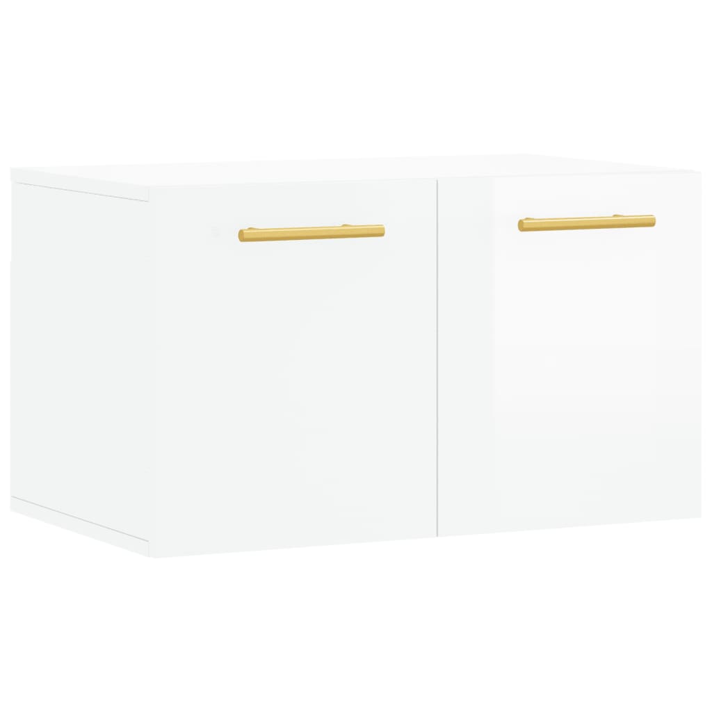 vidaXL Armario pared madera contrachapada blanco brillo 60x36,5x35 cm