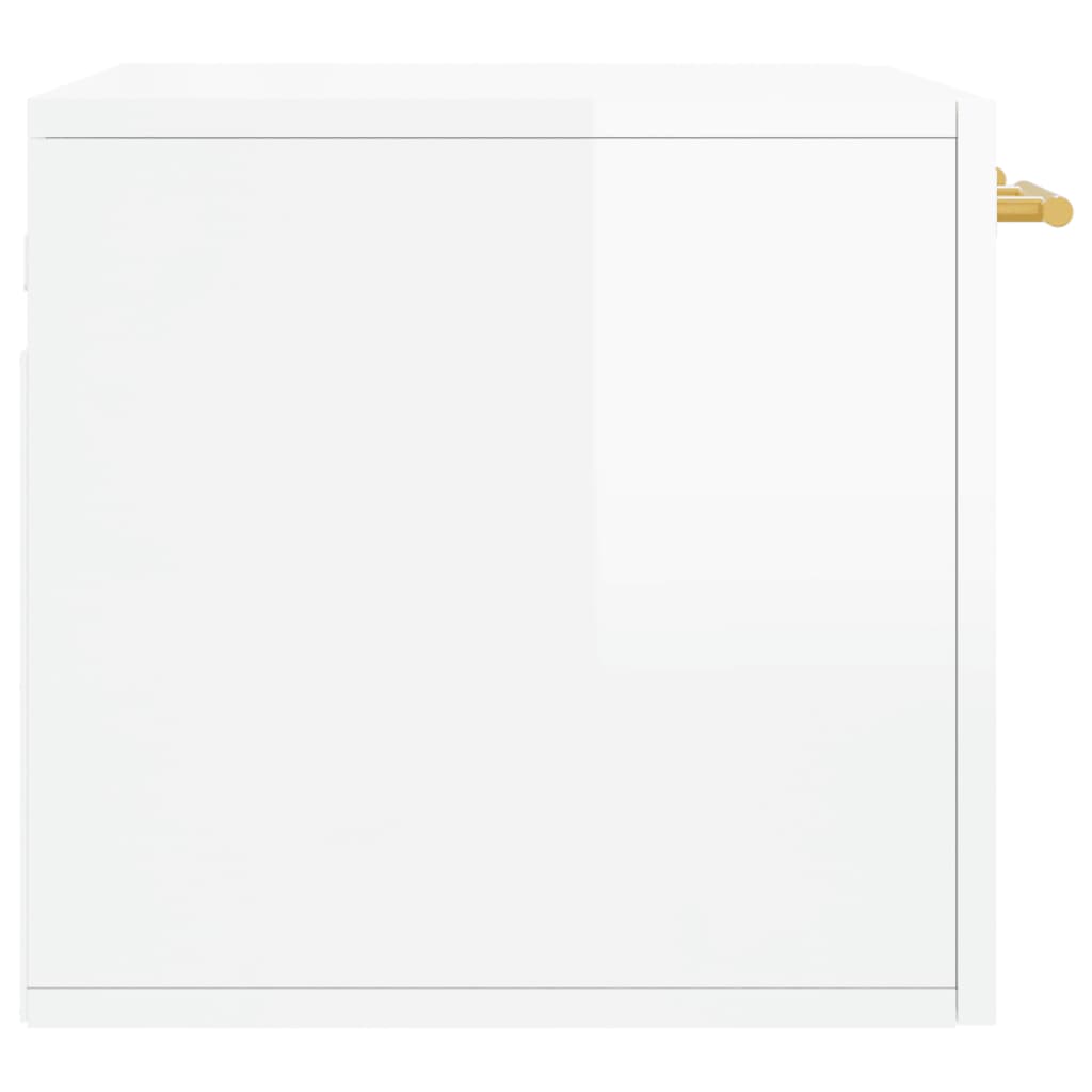 vidaXL Armario pared madera contrachapada blanco brillo 60x36,5x35 cm