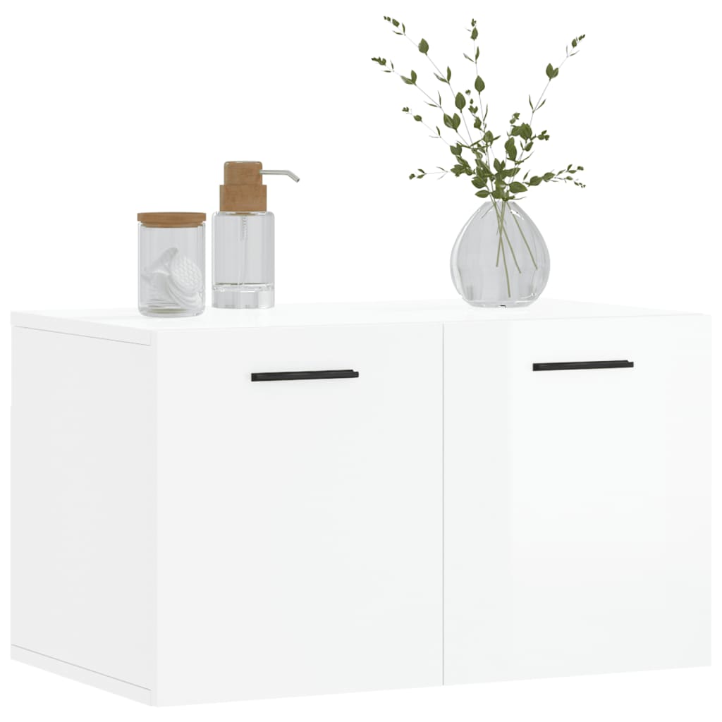 vidaXL Armario pared madera contrachapada blanco brillo 60x36,5x35 cm