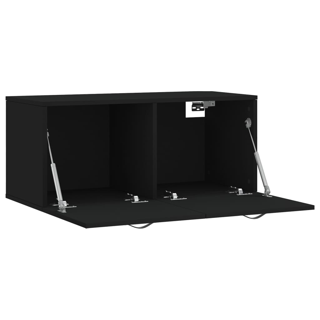 vidaXL Armario de pared madera de ingeniería negro 80x36,5x35 cm