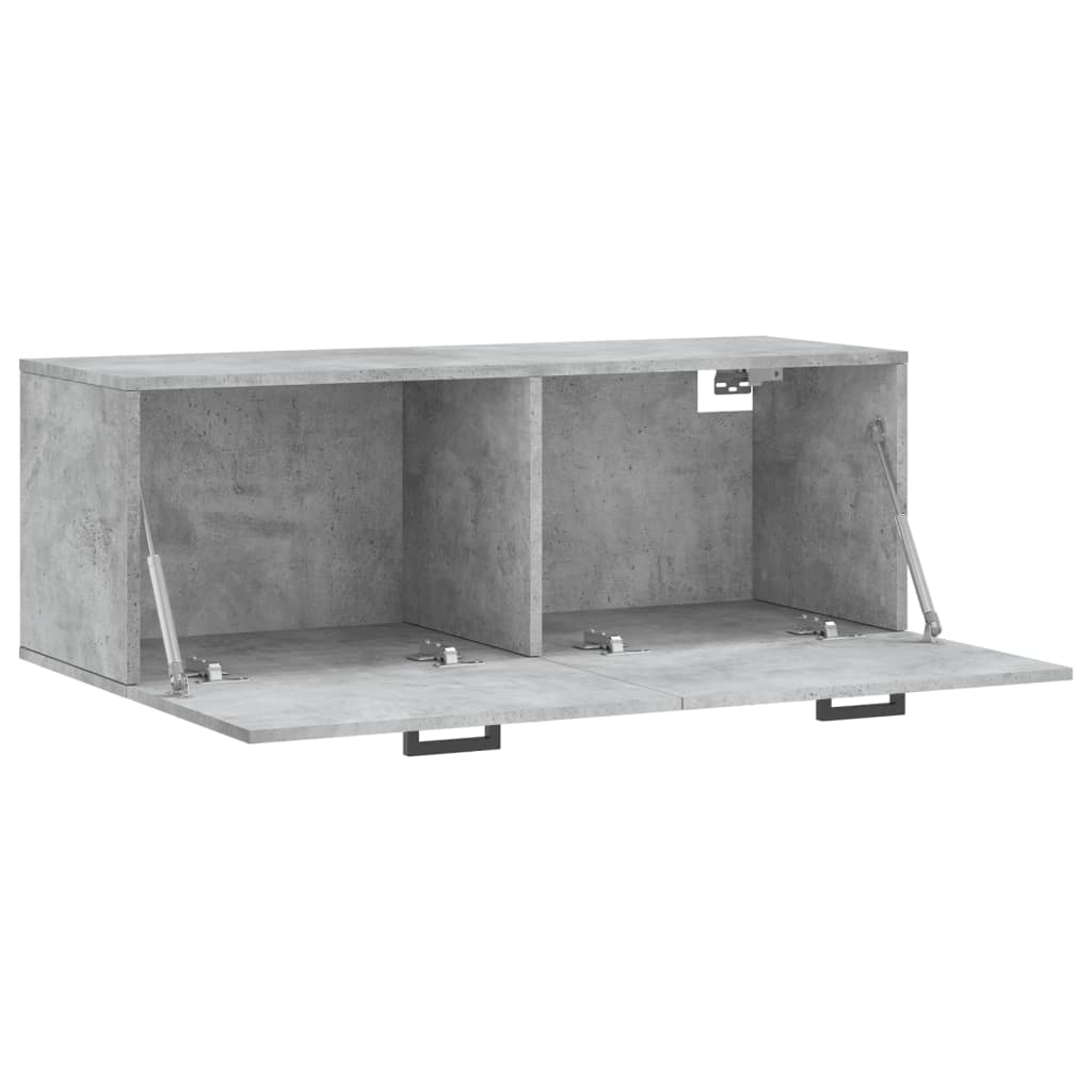 vidaXL Armario de pared madera ingeniería gris hormigón 100x36,5x35 cm