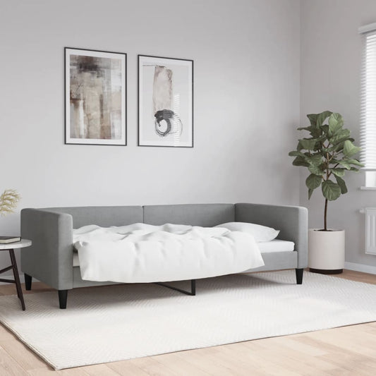 vidaXL Sofá cama sin colchón tela gris claro 90x190 cm