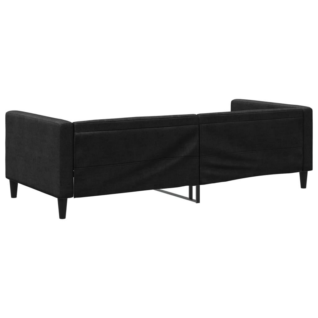 vidaXL Sofá cama sin colchón tela negro 90x190 cm