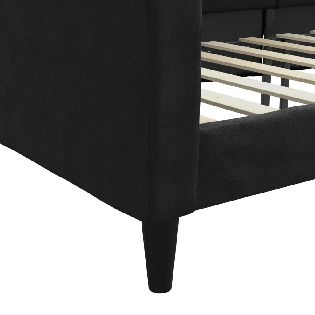 vidaXL Sofá cama sin colchón tela negro 90x190 cm