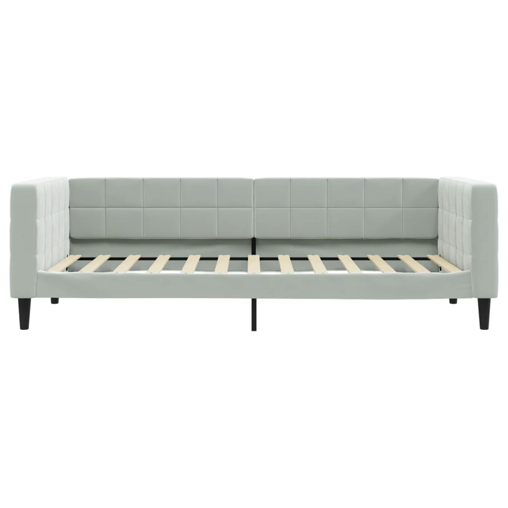 vidaXL Sofá cama sin colchón terciopelo gris claro 90x200 cm