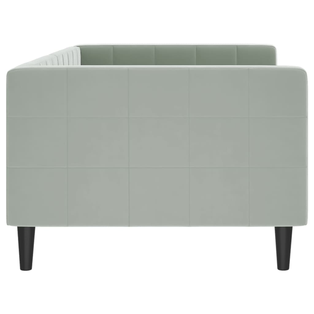 vidaXL Sofá cama sin colchón terciopelo gris claro 90x200 cm