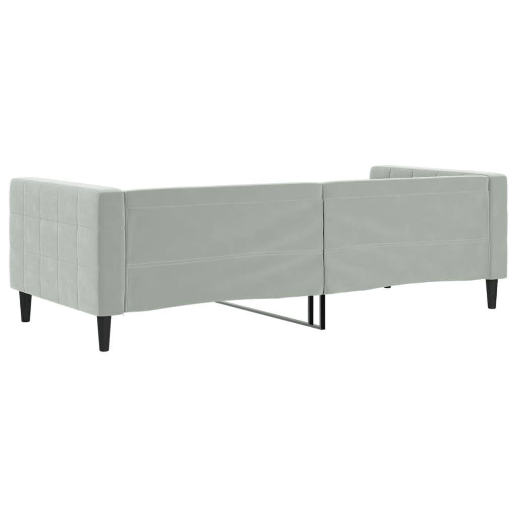 vidaXL Sofá cama sin colchón terciopelo gris claro 90x200 cm