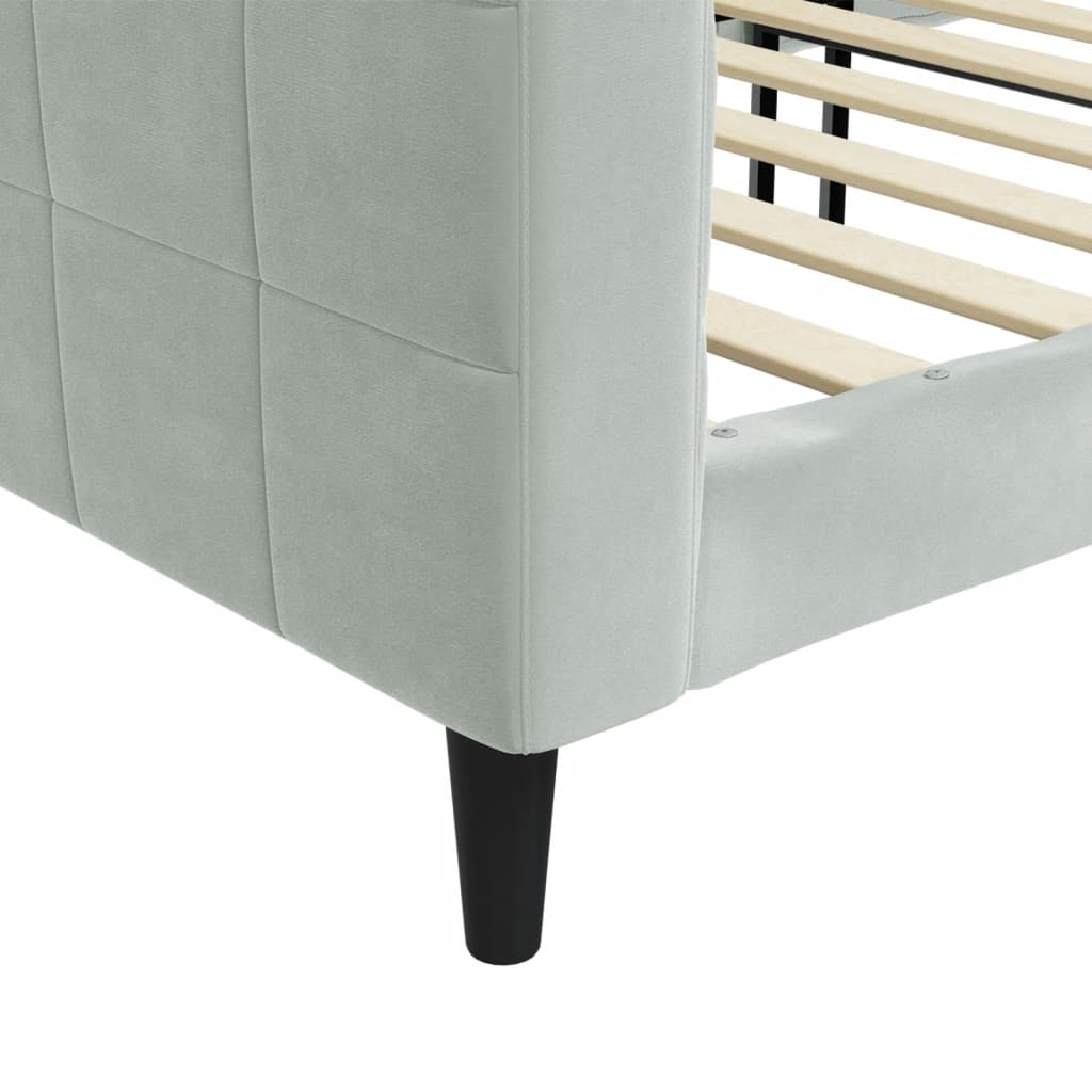 vidaXL Sofá cama sin colchón terciopelo gris claro 90x200 cm