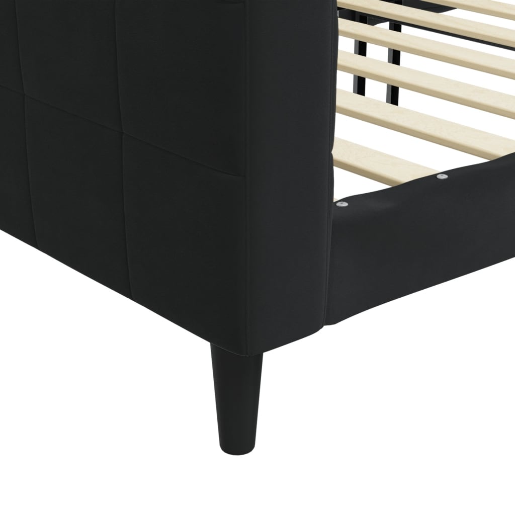 vidaXL Sofá cama sin colchón terciopelo negro 90x200 cm