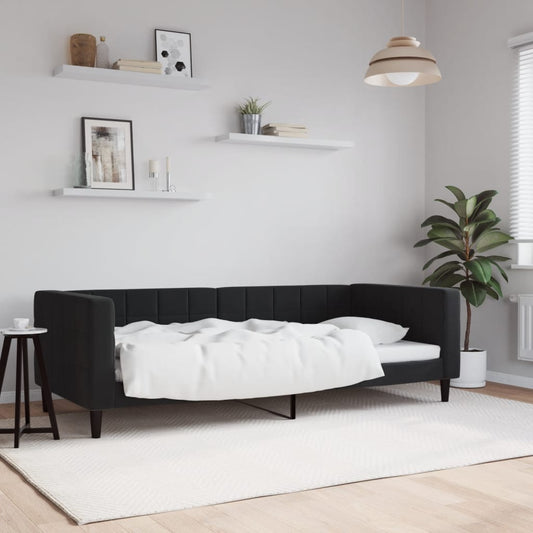 vidaXL Sofá cama sin colchón terciopelo negro 90x200 cm