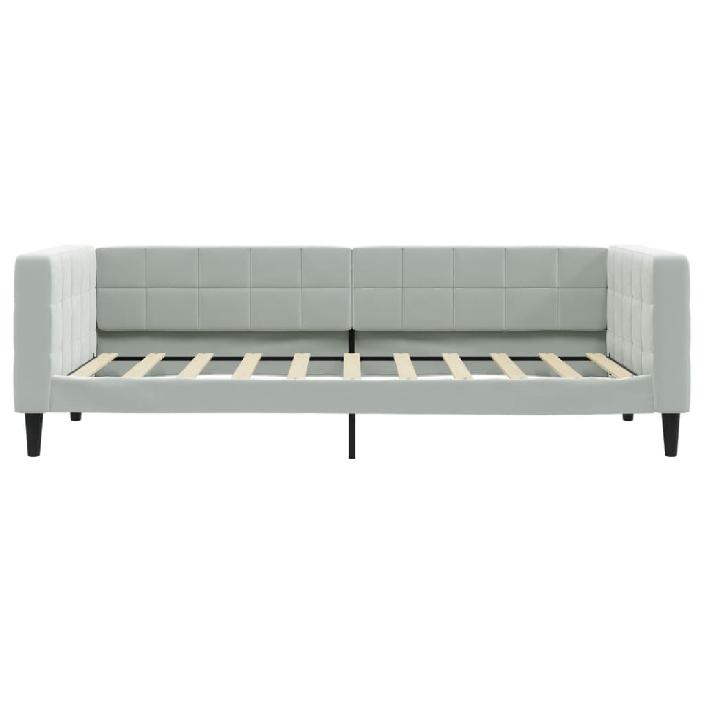 vidaXL Sofá cama sin colchón terciopelo gris claro 90x190 cm