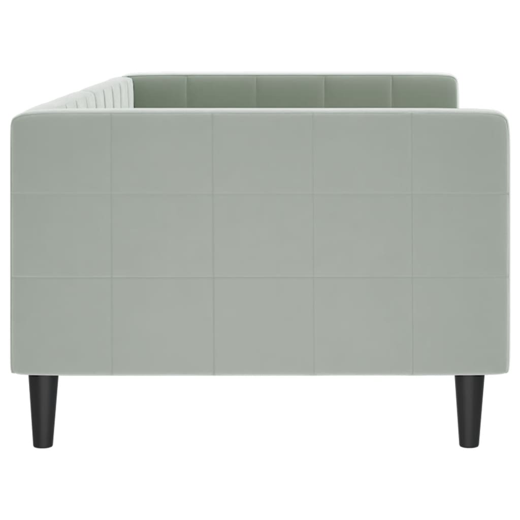 vidaXL Sofá cama sin colchón terciopelo gris claro 90x190 cm