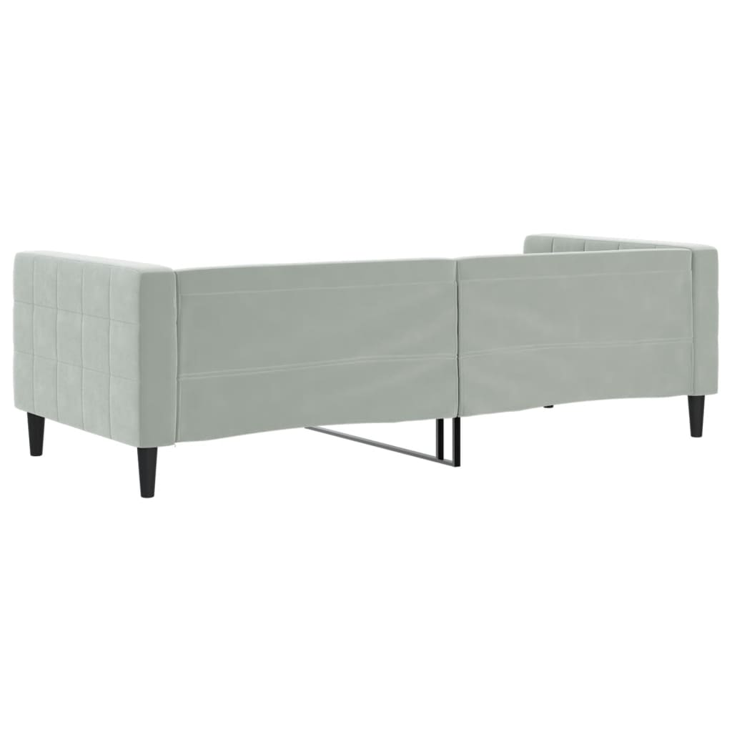 vidaXL Sofá cama sin colchón terciopelo gris claro 90x190 cm