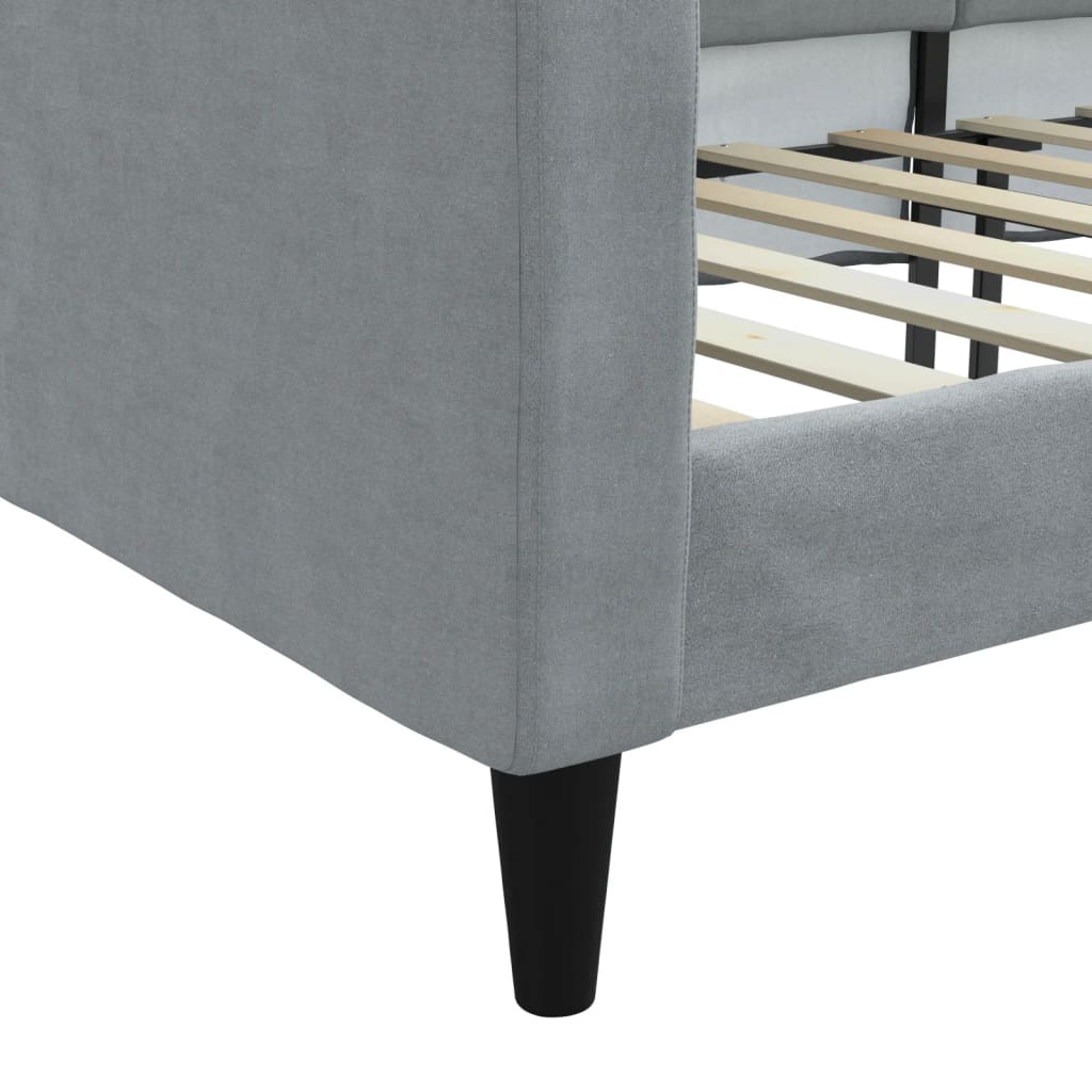 vidaXL Sofá cama sin colchón tela gris claro 90x200 cm